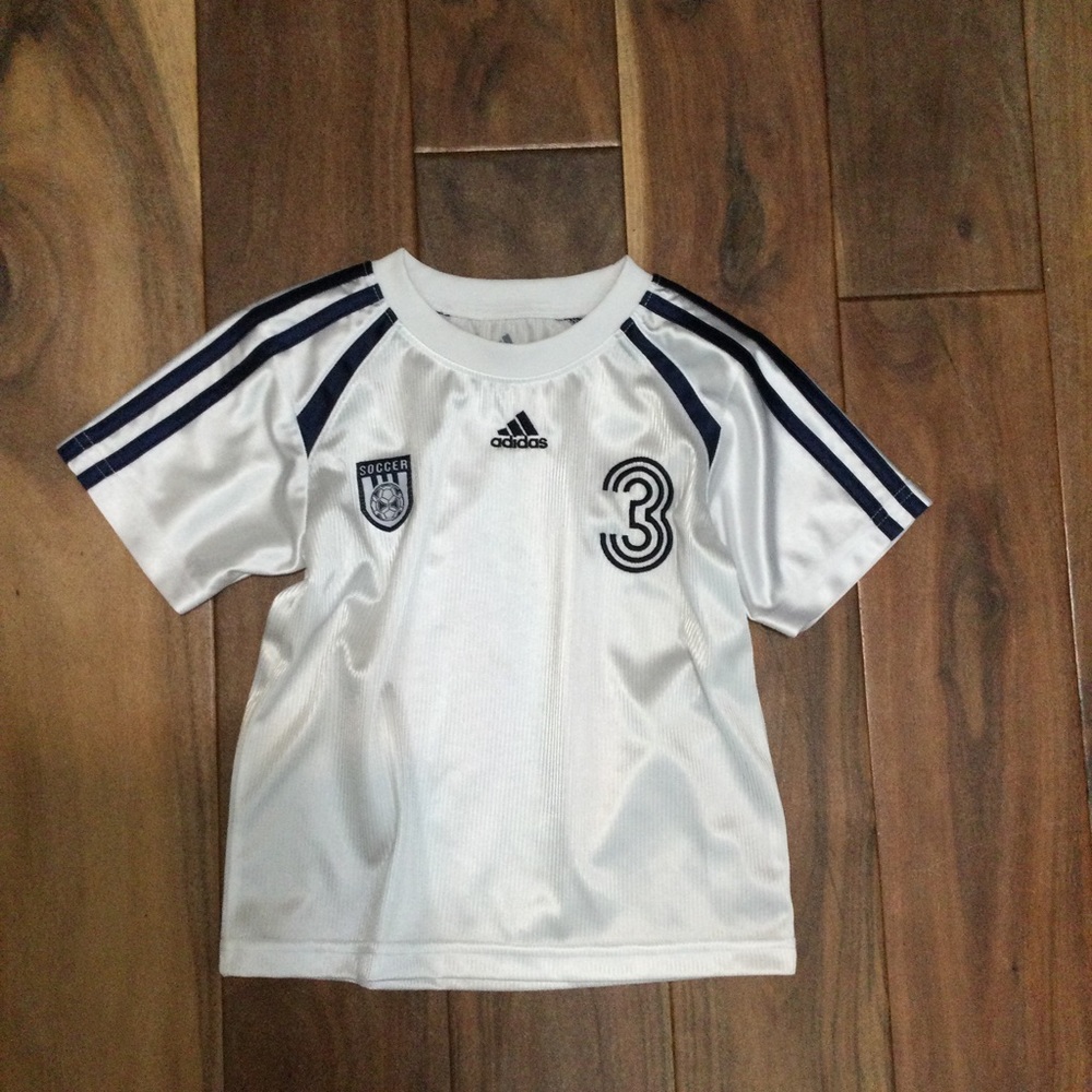Toddler ADIDAS soccer top 3 3T short sleeve shirt jersey tee little kids boys
